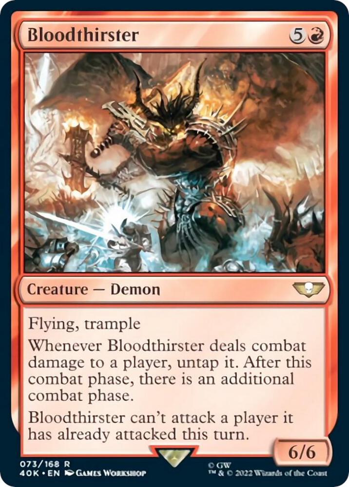 Magic Bloodthirster #73 Universes Beyond: Warhammer 40,000 Rare Non-Foil Near Mint Trading Card