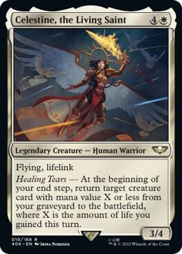 Magic Celestine, the Living Saint #10 Universes Beyond: Warhammer 40,000 Surge Foil Foil Near Mint Trading Card