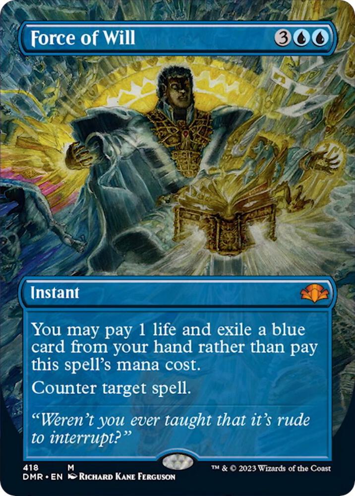 Magic Force of Will #418 Dominaria Remastered Borderless Foil Near Mint Trading Card