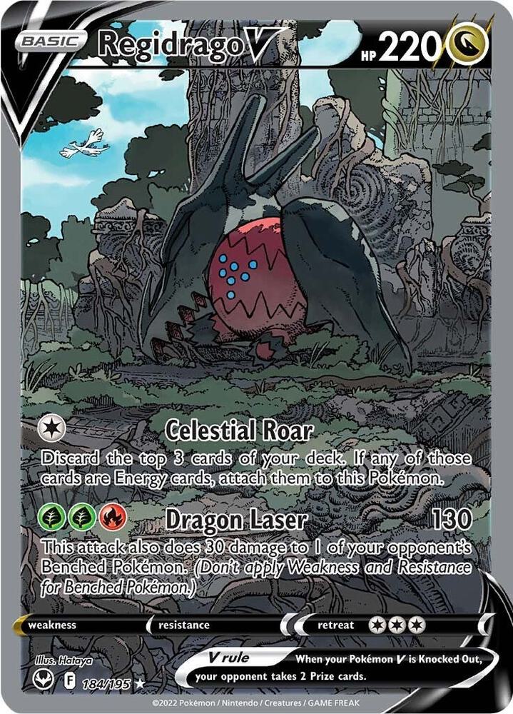 Pokémon Regidrago V #184/195 SWSH12: Silver Tempest Alternate Full Art Holofoil Near Mint Trading Card