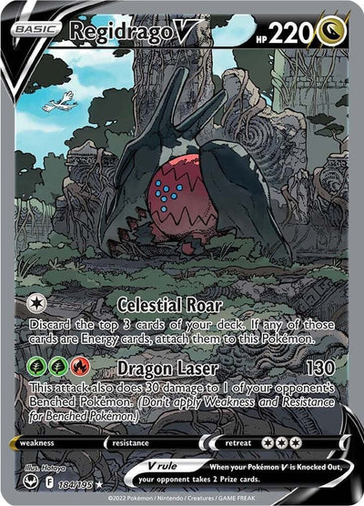 Pokémon Regidrago V #184/195 SWSH12: Silver Tempest Alternate Full Art Holofoil Near Mint Trading Card