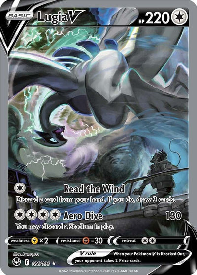 Pokémon Lugia V #186/195 SWSH12: Silver Tempest Alternate Full Art Holofoil Near Mint Trading Card