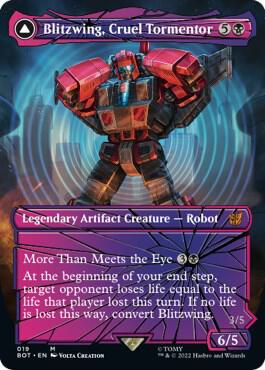 Magic Blitzwing, Cruel Tormentor #19 Universes Beyond: Transformers Shattered Glass Non-Foil Near Mint English Trading Card — catalog front, TCGplayer SKU 6678558