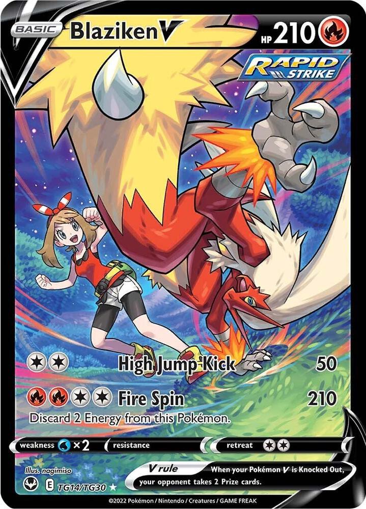 Pokémon Blaziken V #TG14/TG30 SWSH12: Silver Tempest Trainer Gallery Ultra Rare Holofoil Near Mint Trading Card