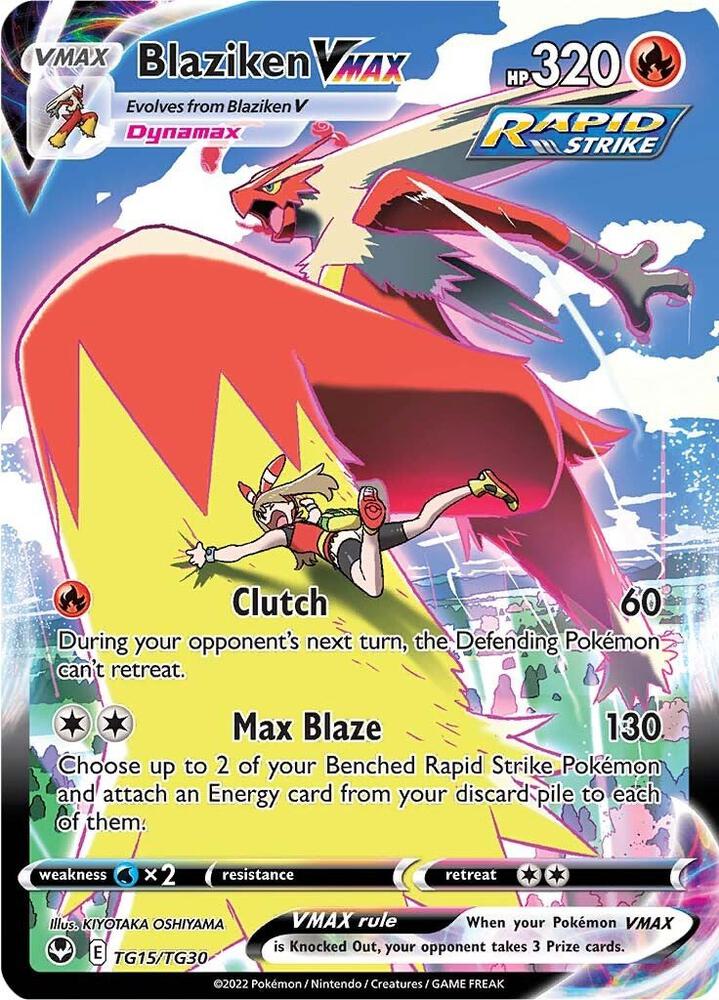 Pokémon Blaziken VMAX #TG15/TG30 SWSH12: Silver Tempest Trainer Gallery Ultra Rare Holofoil Near Mint Trading Card