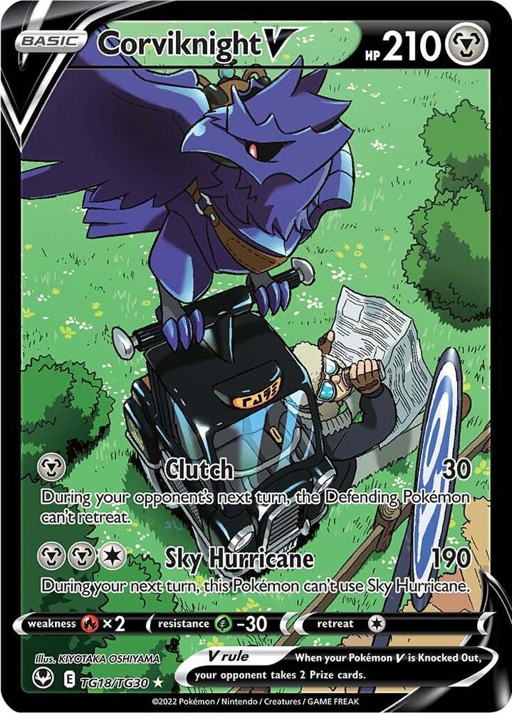 Pokémon Corviknight V #TG18/TG30 SWSH12: Silver Tempest Trainer Gallery Ultra Rare Holofoil Near Mint English Trading Card — catalog front, TCGplayer SKU 6679858