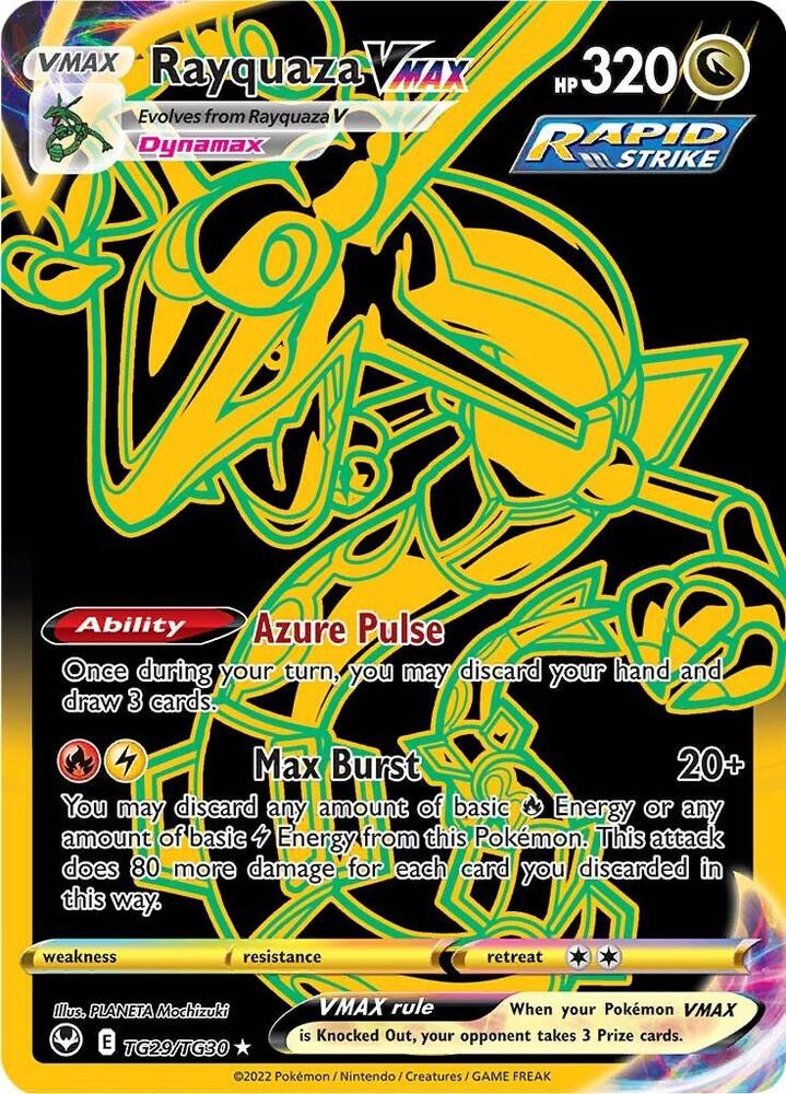 Pokémon Rayquaza VMAX #TG29/TG30 SWSH12: Silver Tempest Trainer Gallery Secret Holofoil Near Mint Trading Card