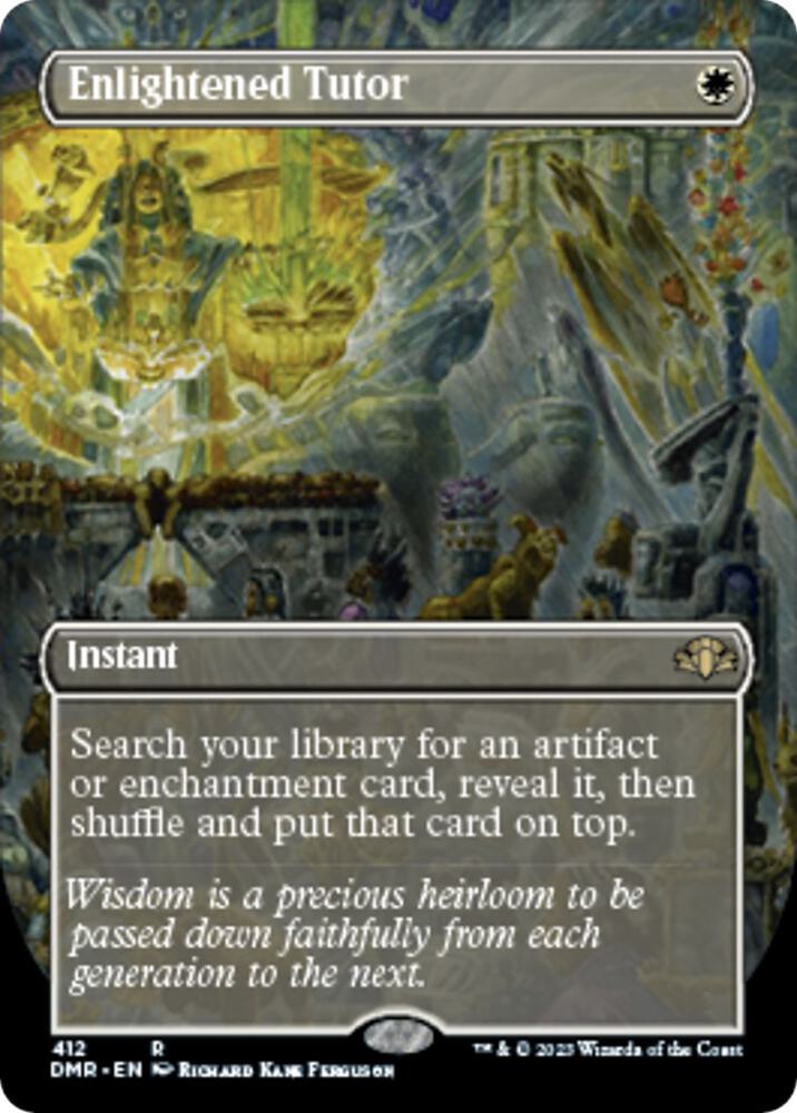 Magic Enlightened Tutor #412 Dominaria Remastered Borderless Non-Foil Near Mint English Trading Card — catalog front, TCGplayer SKU 6799354