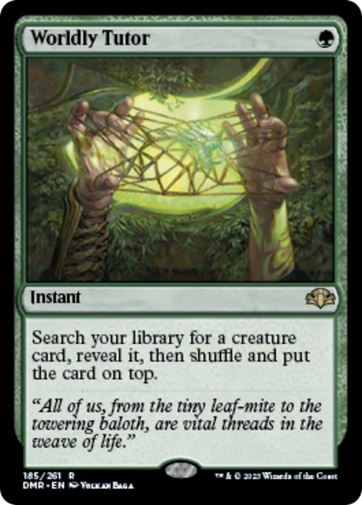 Magic Worldly Tutor #185 Dominaria Remastered Rare Non-Foil Near Mint Trading Card