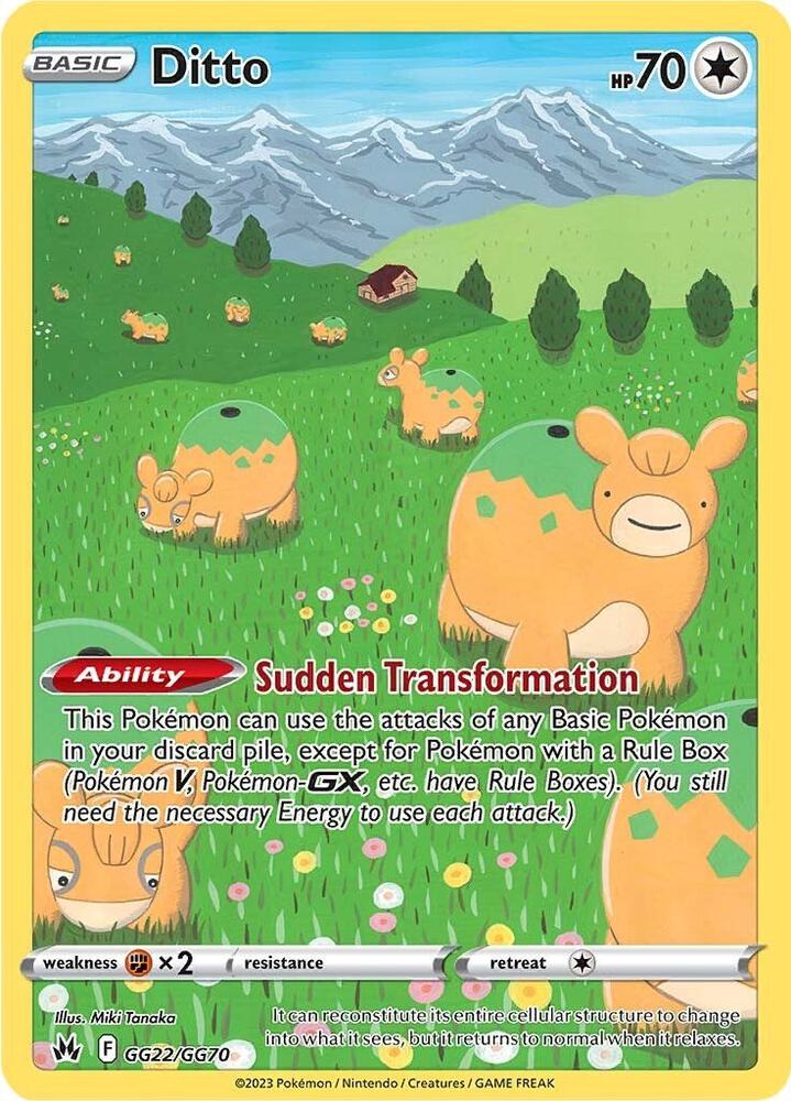 Pokémon Ditto #GG22/GG70 SWSH: Crown Zenith: Galarian Gallery Ultra Rare Holofoil Near Mint English Trading Card — catalog front, TCGplayer SKU 6910170