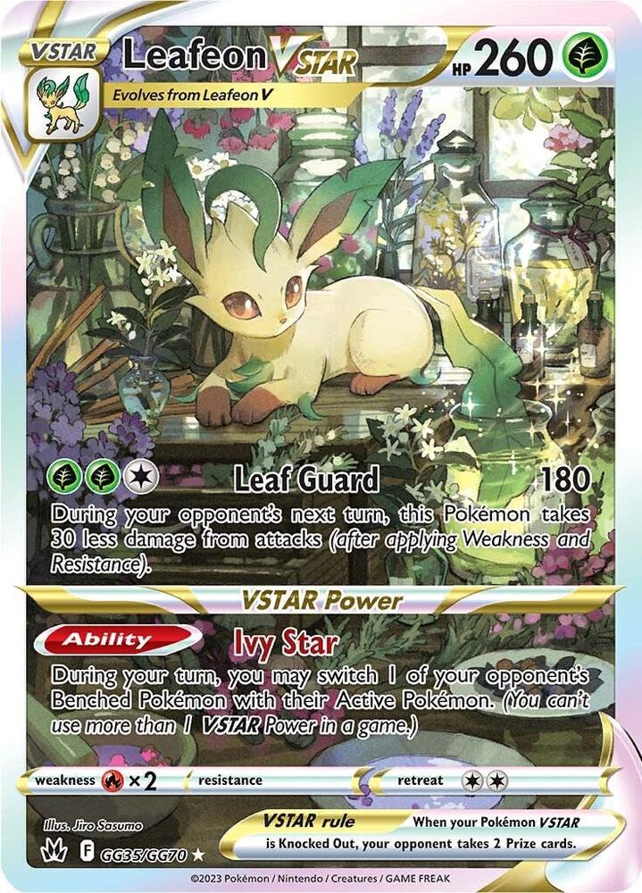 Pokémon Leafeon VSTAR #GG35/GG70 SWSH: Crown Zenith: Galarian Gallery Ultra Rare Holofoil Near Mint Trading Card
