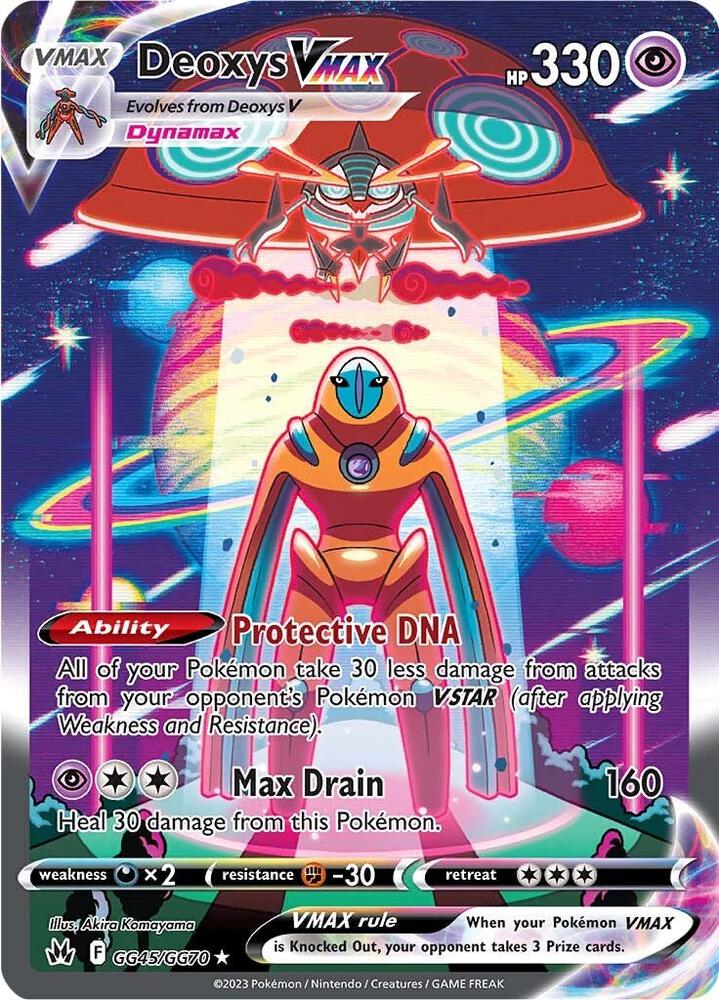 Pokémon Deoxys VMAX #GG45/GG70 SWSH: Crown Zenith: Galarian Gallery Ultra Rare Holofoil Near Mint Trading Card