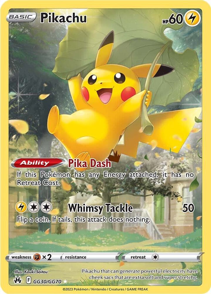Pokémon Pikachu #GG30/GG70 SWSH: Crown Zenith: Galarian Gallery Ultra Rare Holofoil Near Mint Trading Card