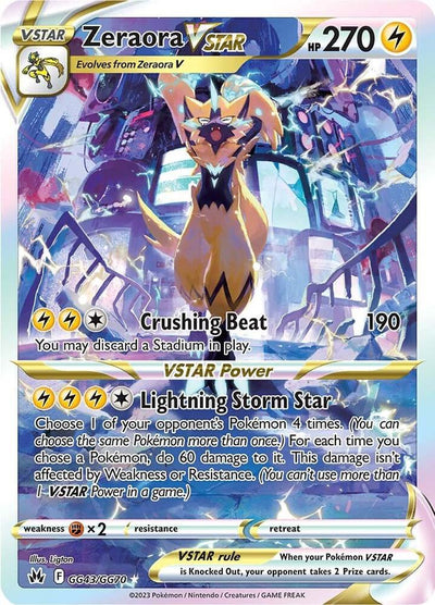 Pokémon Zeraora VSTAR #GG43/GG70 SWSH: Crown Zenith: Galarian Gallery Ultra Rare Holofoil Near Mint Trading Card