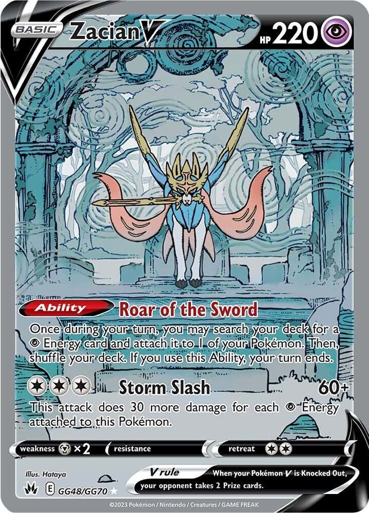 Pokémon Zacian V #GG48/GG70 SWSH: Crown Zenith: Galarian Gallery Ultra Rare Holofoil Near Mint Trading Card