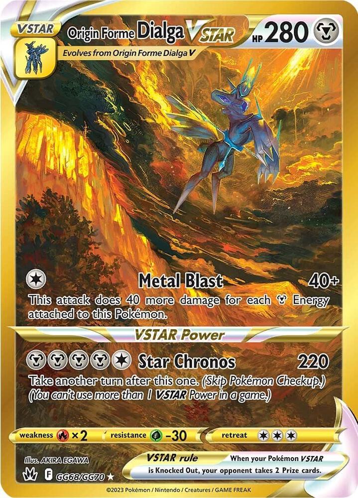 Pokémon Origin Forme Dialga VSTAR #GG68/GG70 SWSH: Crown Zenith: Galarian Gallery Secret Holofoil Near Mint Trading Card