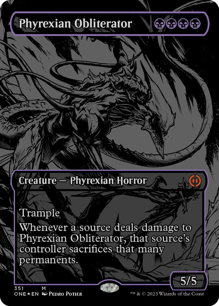Magic Phyrexian Obliterator #351 Phyrexia: All Will Be One Oil Slick Raised Foil Foil Near Mint English Trading Card — catalog front, TCGplayer SKU 6930688