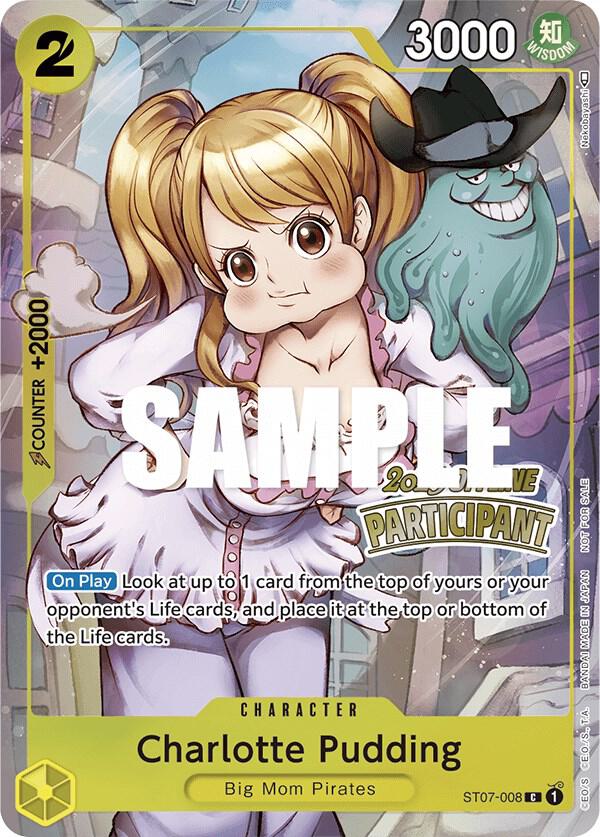 One Piece Card Game Charlotte Pudding (Offline Regional 2023) [Participant] #ST07-008 One Piece Promotion Cards PR Foil Near Mint English Trading Card — catalog front, TCGplayer SKU 6999348