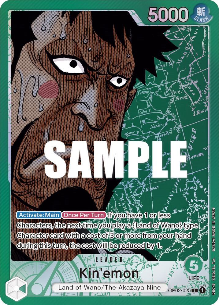 One Piece Card Game Kin'emon #OP02-025 Paramount War Alternate Art Foil Near Mint English Trading Card — catalog front, TCGplayer SKU 7001745