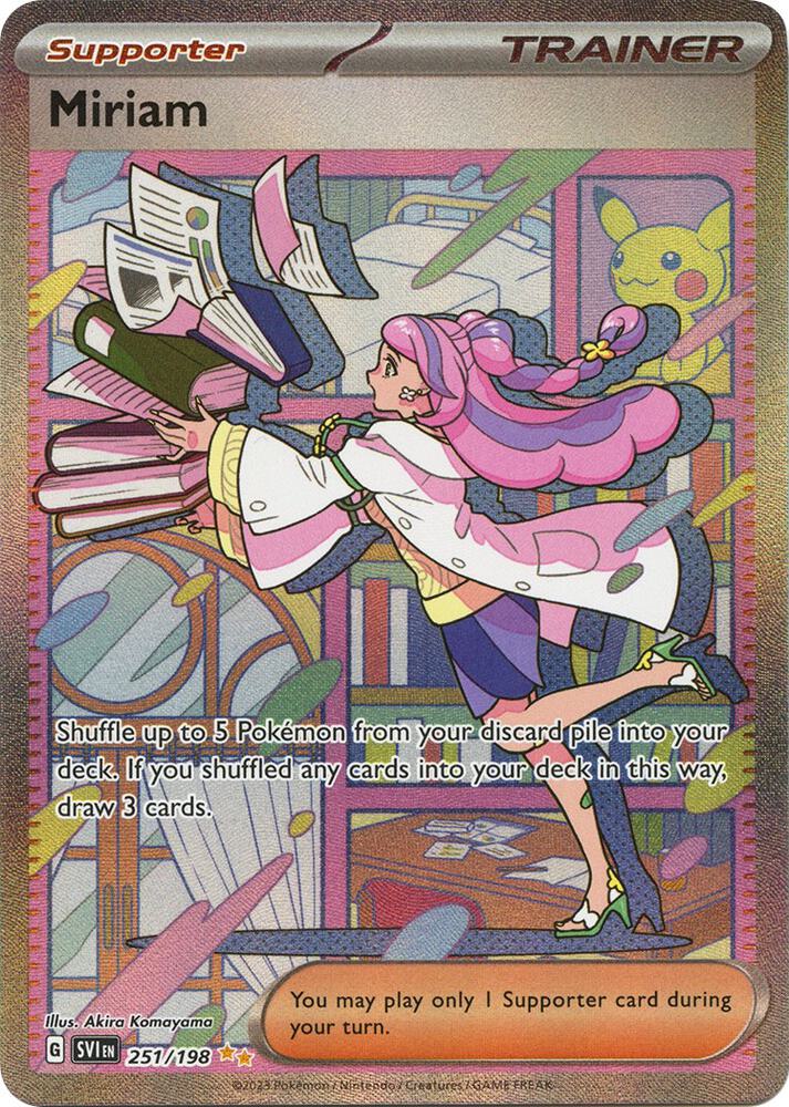Pokémon Miriam #251/198 SV01: Scarlet & Violet Base Set Special Illustration Rare Holofoil Near Mint English Trading Card — catalog front, TCGplayer SKU 7020465