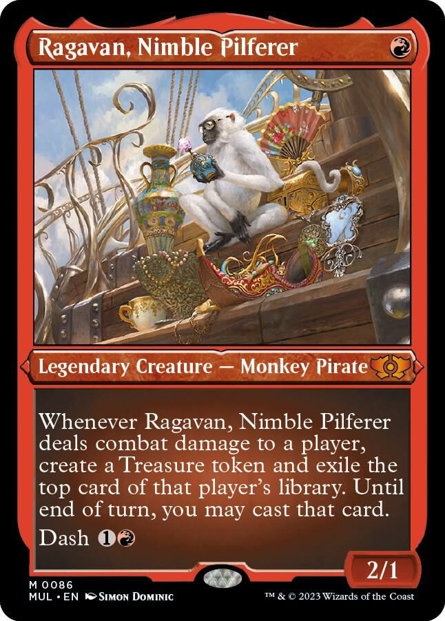 Magic Ragavan, Nimble Pilferer #86 March of the Machine: Multiverse Legends Foil Etched Foil Near Mint Trading Card