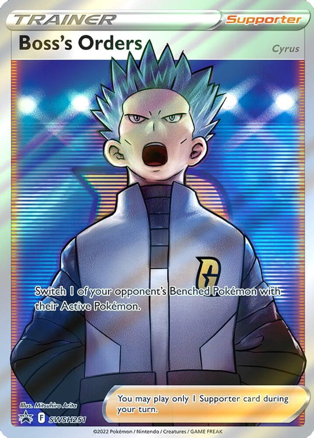 Pokémon Boss's Orders #SWSH251 SWSH: Sword & Shield Promo Cards Full Art Holofoil Near Mint English Trading Card — catalog front, TCGplayer SKU 7041102