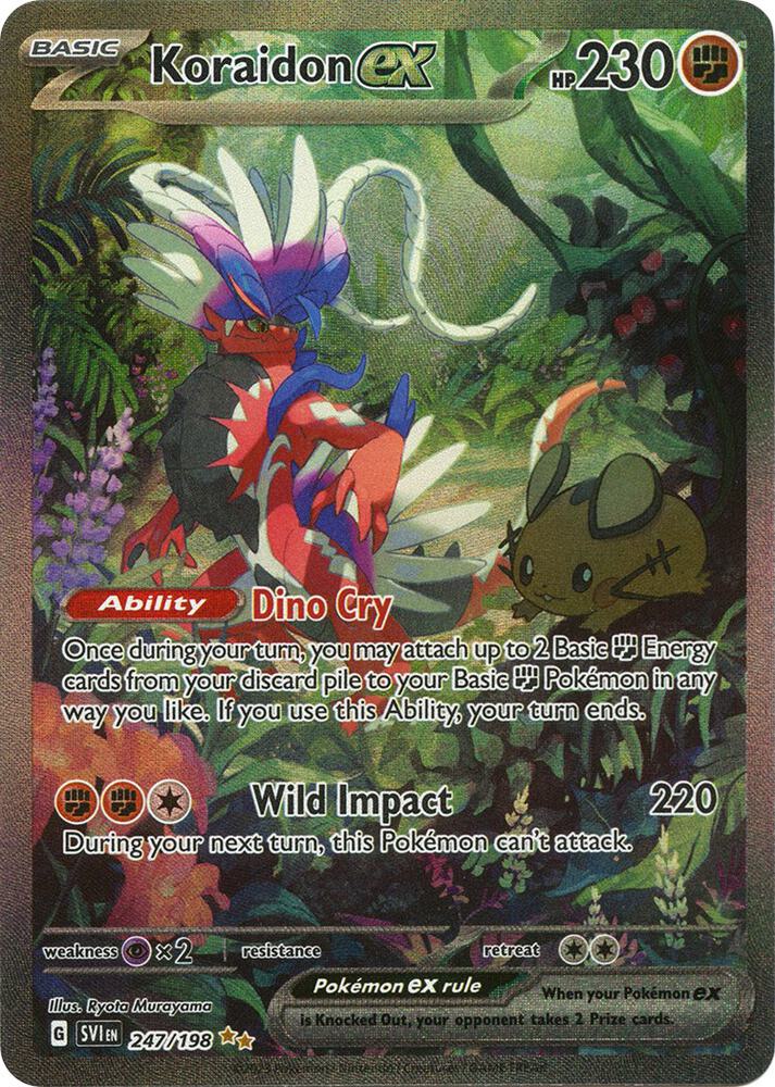 Pokémon Koraidon ex #247/198 SV01: Scarlet & Violet Base Set Special Illustration Rare Holofoil Near Mint Trading Card