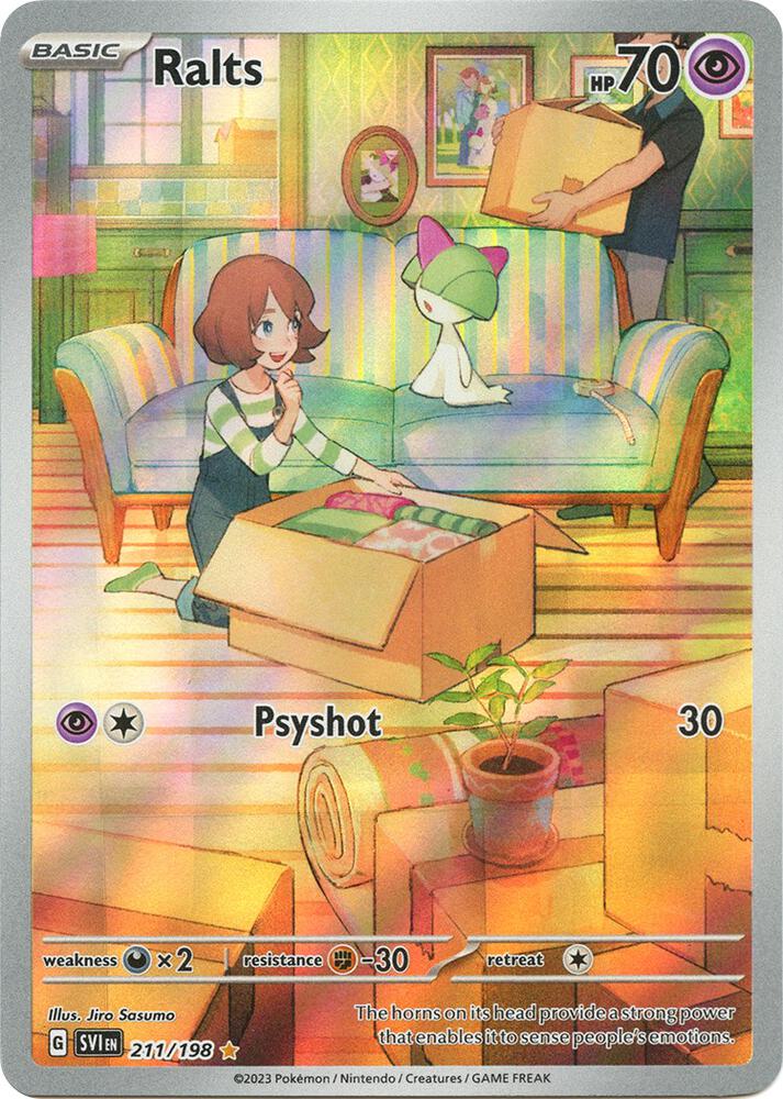 Pokémon Ralts #211/198 SV01: Scarlet & Violet Base Set Illustration Rare Holofoil Near Mint Trading Card