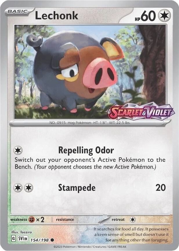 Pokémon Lechonk - 154/198 #154/198 Miscellaneous Cards & Products Store Promo Reverse Holofoil Near Mint English Trading Card — catalog front, TCGplayer SKU 7042702