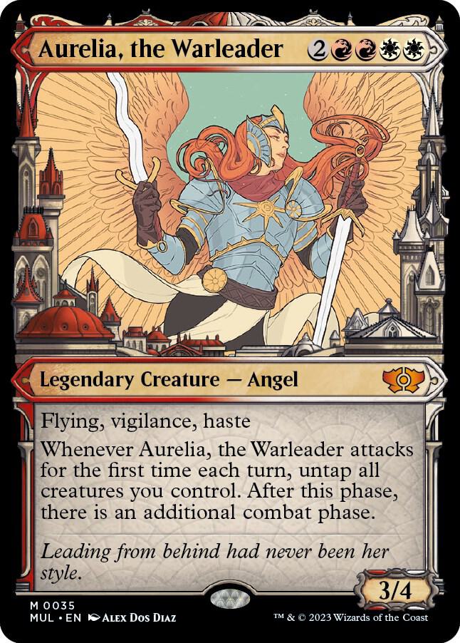 Magic Aurelia, the Warleader #35 March of the Machine: Multiverse Legends Mythic Rare Foil Near Mint English Trading Card — catalog front, TCGplayer SKU 7094180