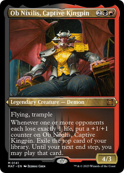 Magic Ob Nixilis, Captive Kingpin #141 March of the Machine: The Aftermath Foil Etched Foil Near Mint English Trading Card — catalog front, TCGplayer SKU 7149516
