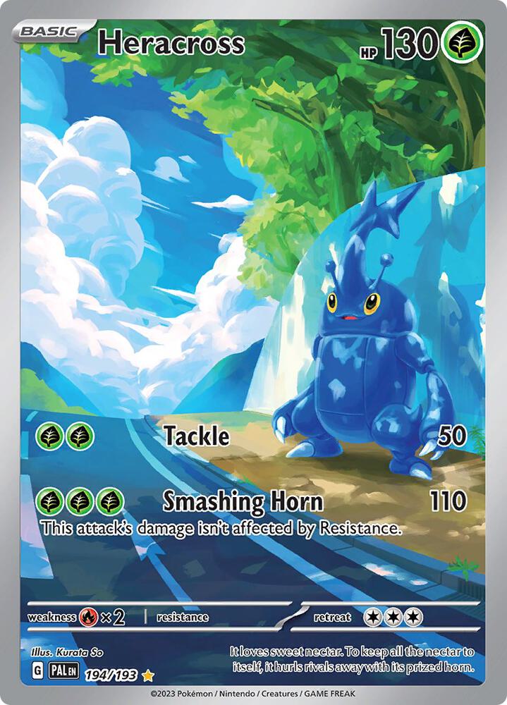 Pokémon Heracross #194/193 SV02: Paldea Evolved Illustration Rare Holofoil Near Mint Trading Card