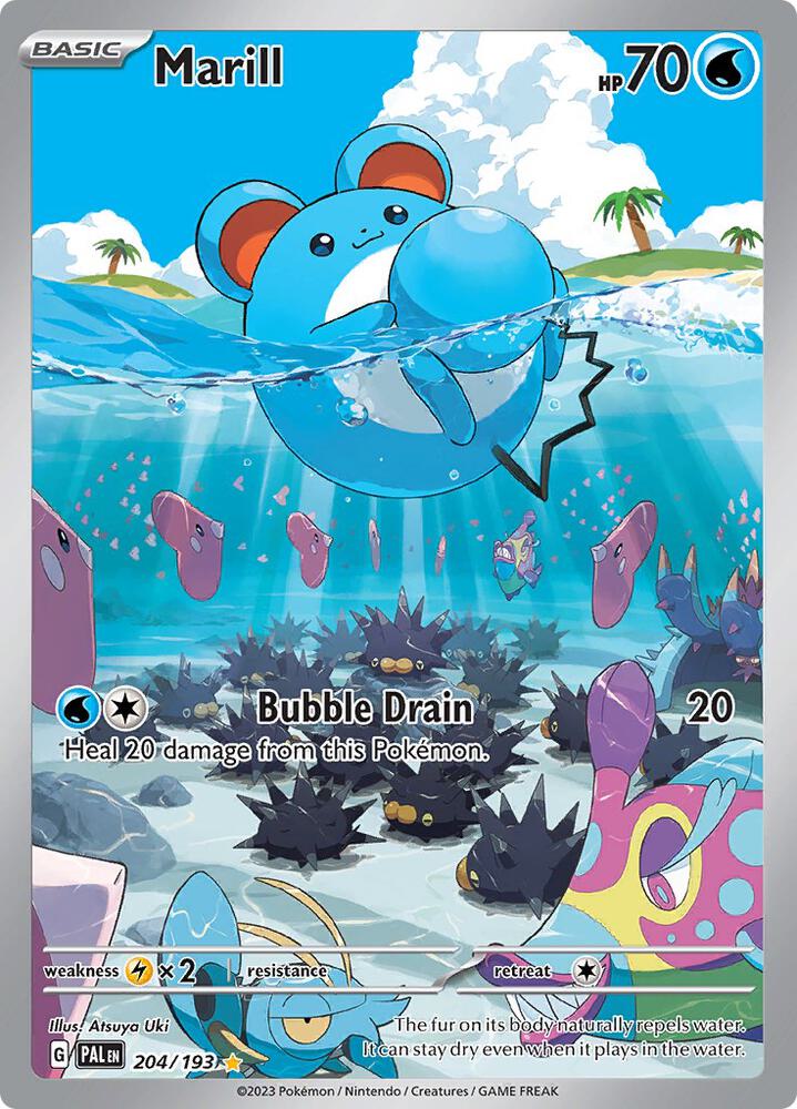 Pokémon Marill #204/193 SV02: Paldea Evolved Illustration Rare Holofoil Near Mint Trading Card