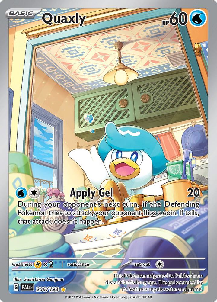 Pokémon Quaxly #206/193 SV02: Paldea Evolved Illustration Rare Holofoil Near Mint Trading Card