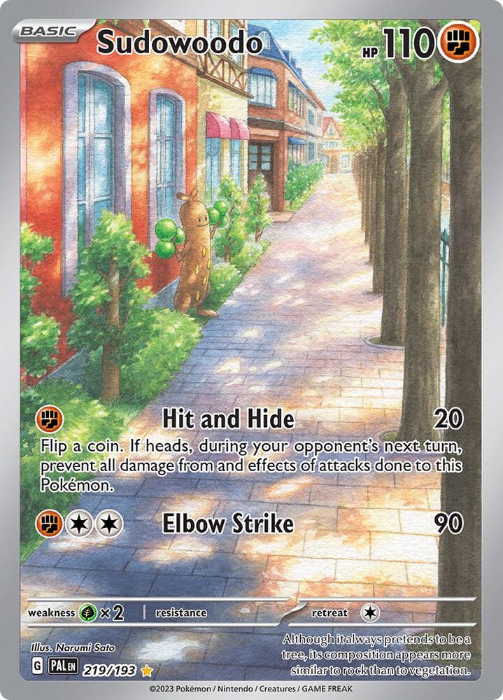 Pokémon Sudowoodo #219/193 SV02: Paldea Evolved Illustration Rare Holofoil Near Mint Trading Card