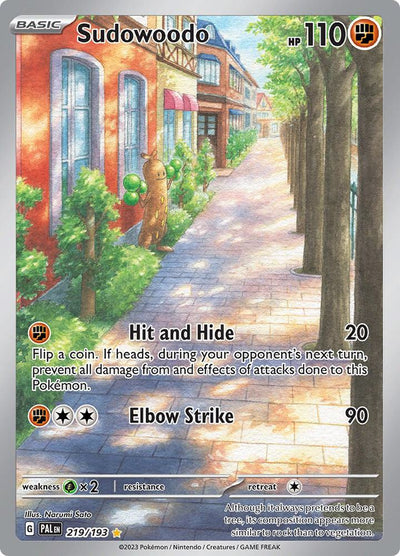 Pokémon Sudowoodo #219/193 SV02: Paldea Evolved Illustration Rare Holofoil Near Mint Trading Card