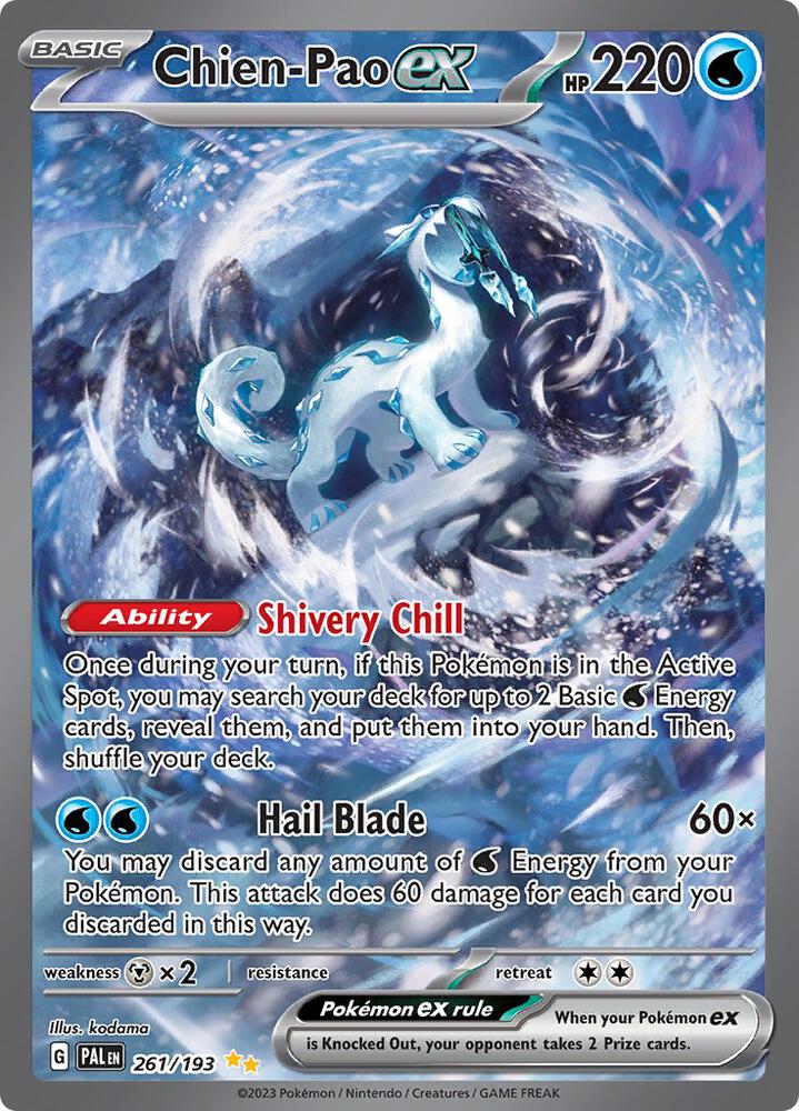 Pokémon Chien-Pao ex #261/193 SV02: Paldea Evolved Special Illustration Rare Holofoil Near Mint Trading Card