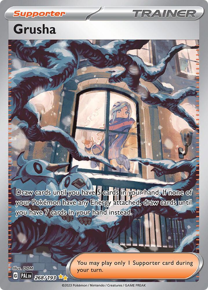 Pokémon Grusha #268/193 SV02: Paldea Evolved Special Illustration Rare Holofoil Near Mint English Trading Card — catalog front, TCGplayer SKU 7160474