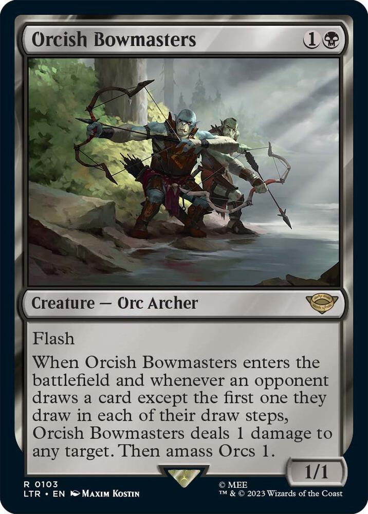 Magic Orcish Bowmasters #103 Universes Beyond: The Lord of the Rings: Tales of Middle-earth Rare Foil Near Mint Trading Card