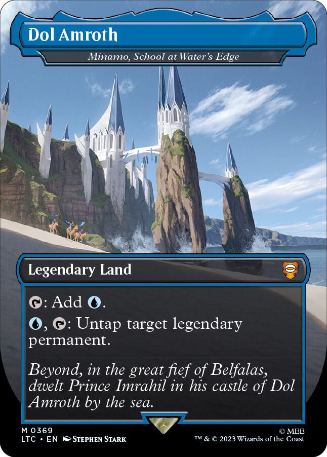 Magic Dol Amroth - Minamo, School at Water's Edge #369 Commander: The Lord of the Rings: Tales of Middle-earth Borderless Non-Foil Near Mint English — catalog front, TCGplayer SKU 7176325