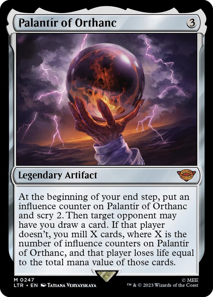 Magic Palantir of Orthanc #247 Universes Beyond: The Lord of the Rings: Tales of Middle-earth Mythic Rare Foil Near Mint Trading Card