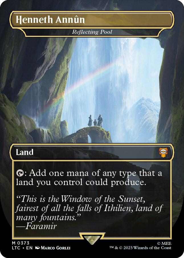 Magic Henneth Annun - Reflecting Pool #373 Commander: The Lord of the Rings: Tales of Middle-earth Borderless Foil Near Mint Trading Card