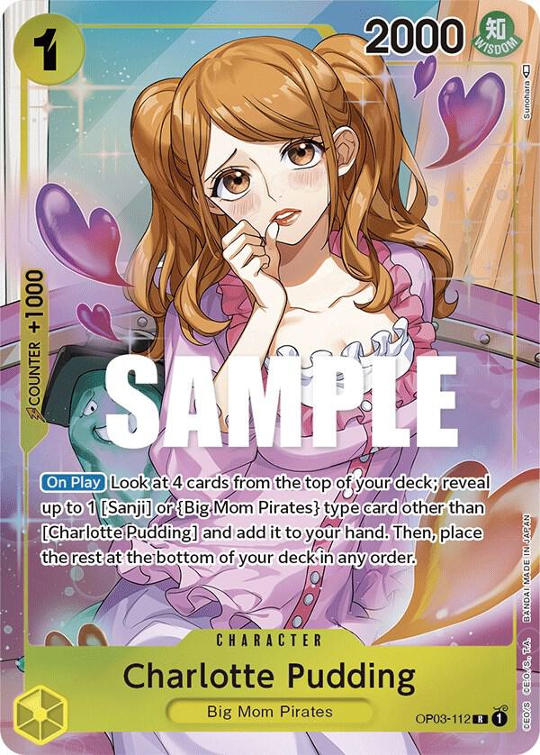 One Piece Card Game Charlotte Pudding #OP03-112 Pillars of Strength Alternate Art Foil Near Mint English Trading Card — catalog front, TCGplayer SKU 7218714