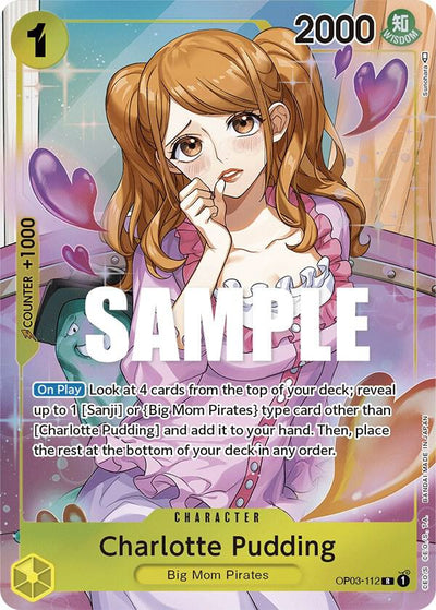One Piece Card Game Charlotte Pudding #OP03-112 Pillars of Strength Alternate Art Foil Near Mint English Trading Card — catalog front, TCGplayer SKU 7218714