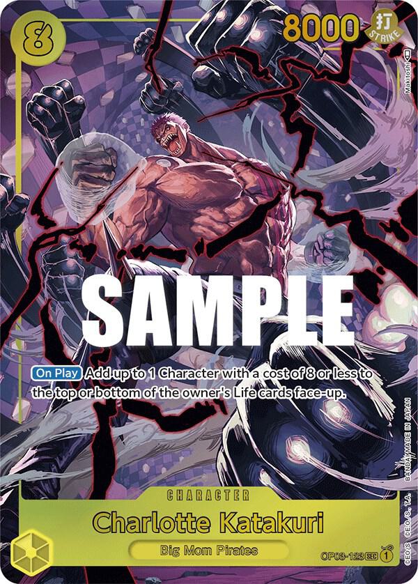 One Piece Card Game Charlotte Katakuri (123) #OP03-123 Pillars of Strength Alternate Art Foil Near Mint English Trading Card — catalog front, TCGplayer SKU 7219399