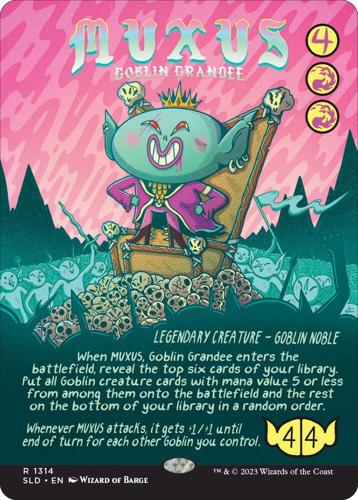 Magic Muxus, Goblin Grandee #1314 Secret Lair Drop Series Rare Non-Foil Near Mint English Trading Card — catalog front, TCGplayer SKU 7238597