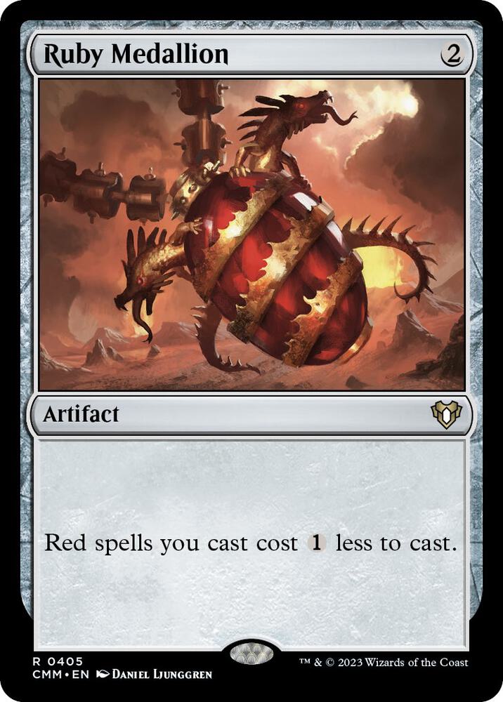 Magic Ruby Medallion #405 Commander Masters Rare Foil Near Mint English Trading Card — catalog front, TCGplayer SKU 7247006