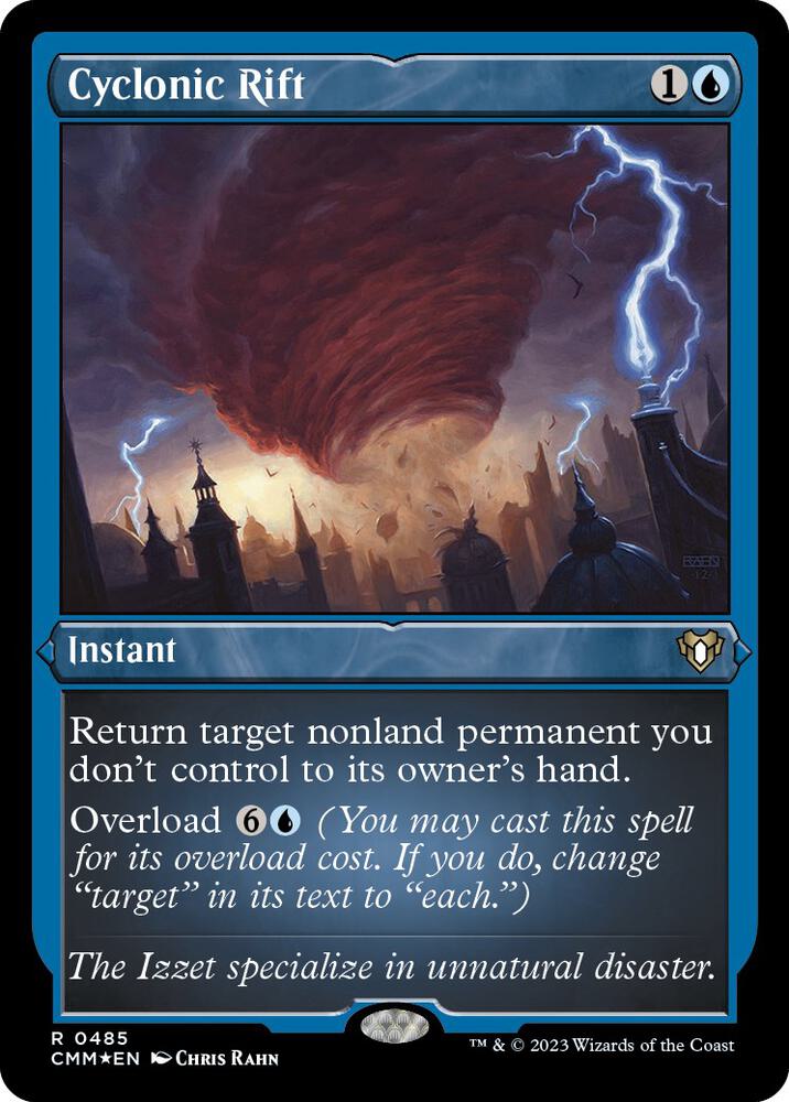 Magic Cyclonic Rift #485 Commander Masters Foil Etched Foil Near Mint Trading Card
