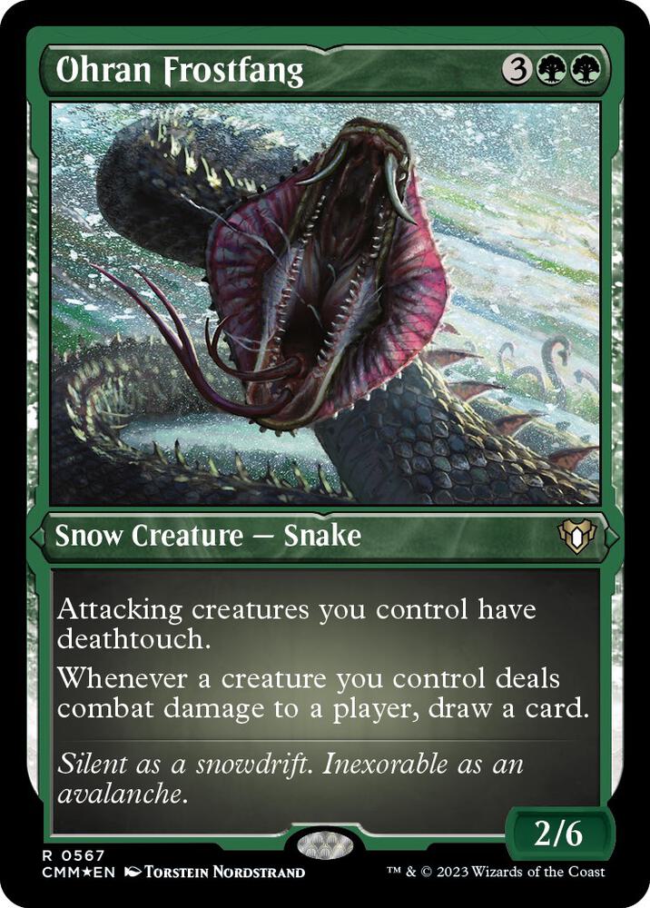 Magic Ohran Frostfang #567 Commander Masters Foil Etched Foil Near Mint English Trading Card — catalog front, TCGplayer SKU 7258992