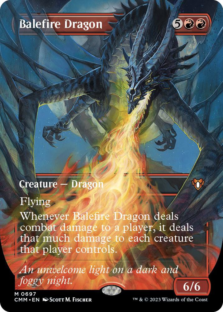 Magic Balefire Dragon #697 Commander Masters Borderless Foil Near Mint Trading Card